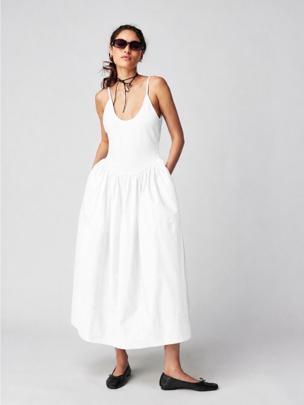 Free People Ivory Dylan Open Back Midi Dress